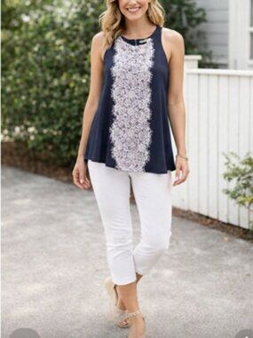 MAX STUDIO Floral TUNIC Large